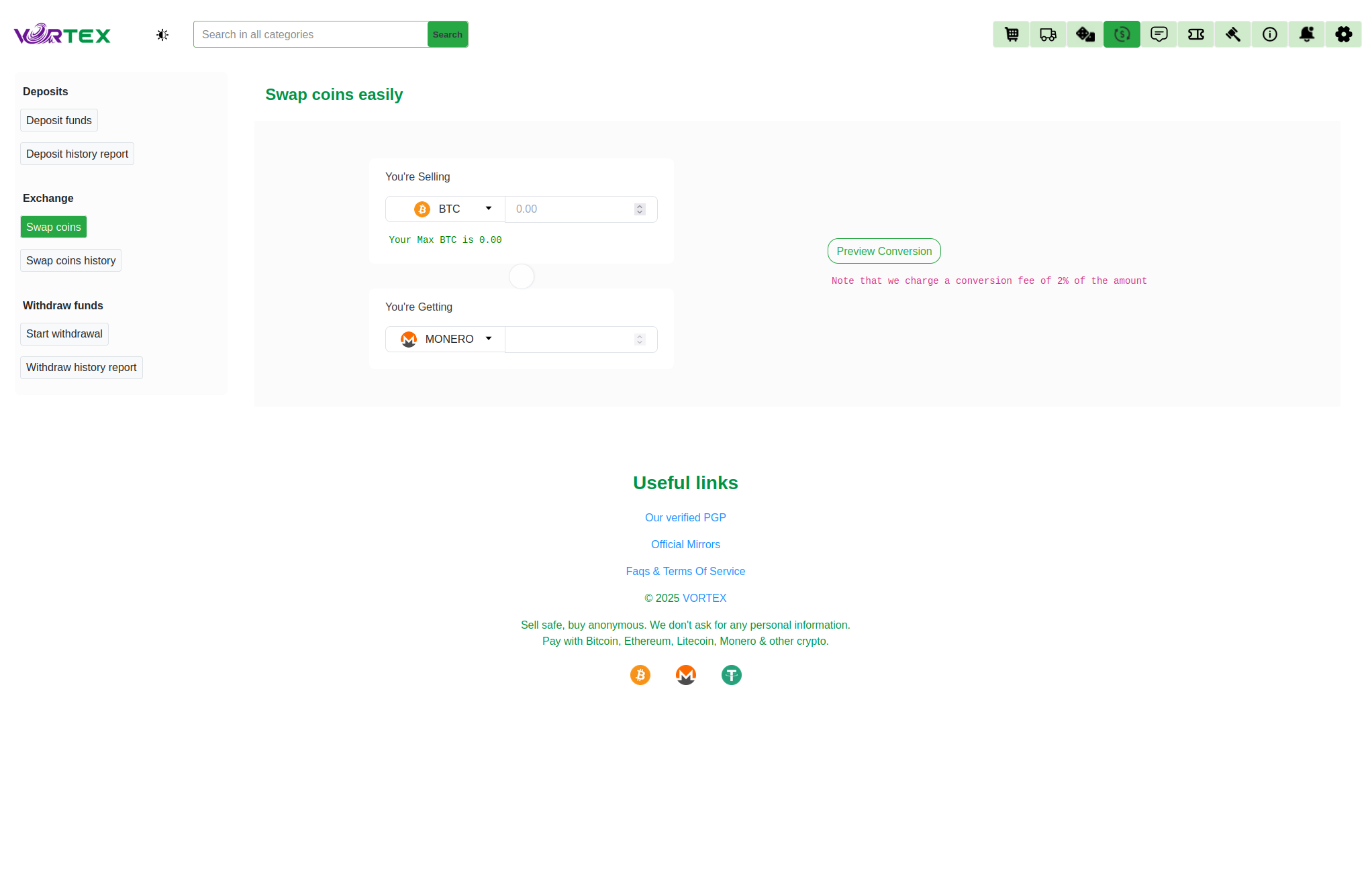 Vortex Market Advanced Interface Dashboard - Secure Trading Platform